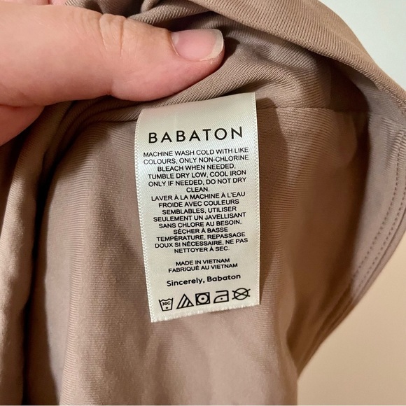 Aritzia Babaton Contour Long Sleeve Square Neck Top Brown Size Large - Picture 5 of 6